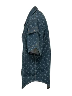Camicia Denim Maniche Corte con Tasche