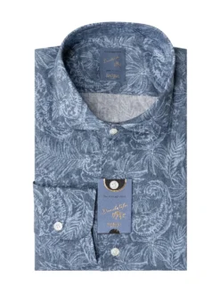 Camicia Fantasia Tropicale con Collo Italiano