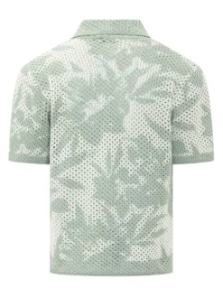 Camicia in Maglia Traforata con Motivo