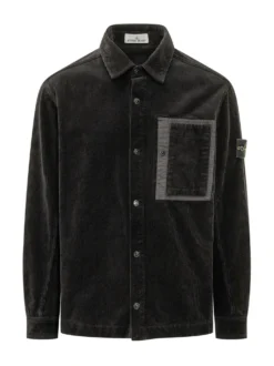 Camicia in Velluto a Coste con Tasca