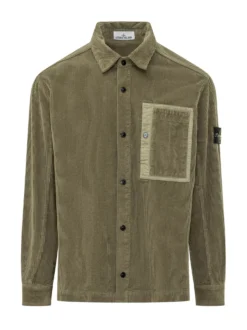 Camicia in Velluto a Coste con Tasca