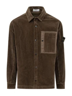 Camicia in Velluto a Coste con Tasca