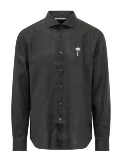 Camicia Regular con Logo Ricamato