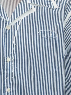 Camicia S-Brack-Qmbz a Righe con Colletto Bowling