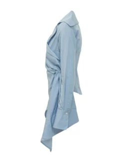Candy Shirt with Wide Collar and Asymmetric Draping
