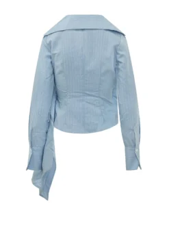 Candy Shirt with Wide Collar and Asymmetric Draping