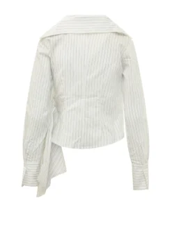 Candy Shirt with Wide Collar and Asymmetric Draping