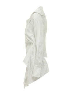 Candy Shirt with Wide Collar and Asymmetric Draping