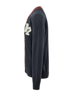 Cardigan con Bordo a Contrasto