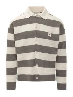 Cardigan con Colletto e Motivo a Righe