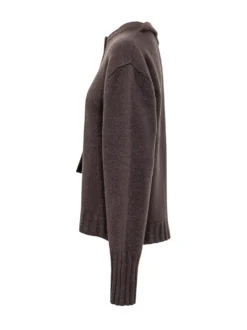 Cardigan with Draped Panel