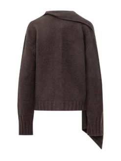Cardigan with Draped Panel