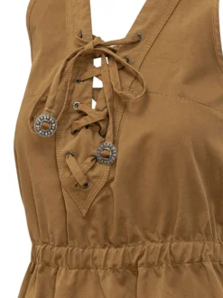 Casarsa V Neck Dress with Ruffles