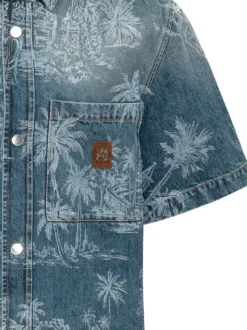 Chateau Camicia Denim con Stampa Paesaggio