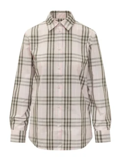 Check Pattern Shirt with Collar and Buttons