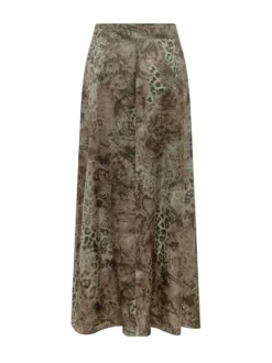 Ciria Long Skirt with Animal Print