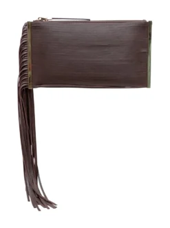 Clutch with Fringe and Zip