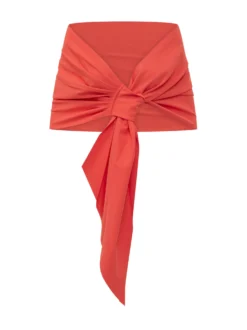 Coral Jersey Stole with Front Knot