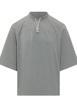 Cord Band T-shirt with Drawstring Neck