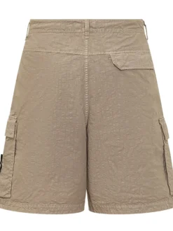 Cotton Cargo Bermuda Shorts With Side Pockets