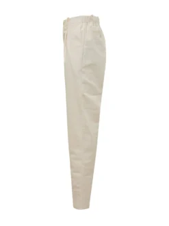 Cotton Tapered Pants with Pleats