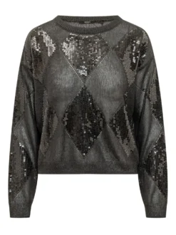 Crew Neck Sequin Sweater