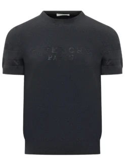 Crew Neck Short Sleeve Sweater with Mesh Inserts