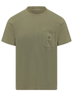 Crew Neck Short Sleeve T-shirt with Chest Pocket