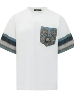 Crew Neck Short-Sleeve T-Shirt with Printed Pocket