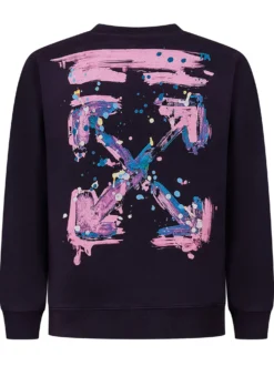 Crewneck Sweatshirt with Arrow Splat Print