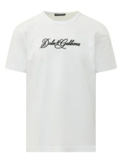 Crew Neck T-shirt with Embroidered Lettering