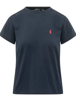 Crewneck T-shirt with Logo Embroidery