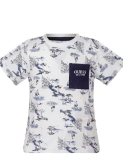 Crewneck T-shirt with Print and Pocket