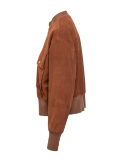 Cropped Bomber Jacket with Zip and Flap Pockets