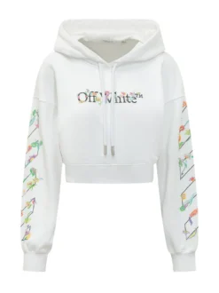 Cropped Hoodie with Floral Print