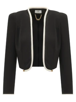 Cropped Jacket with Contrast Trim