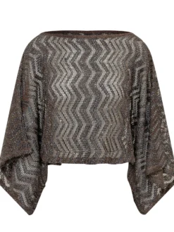 Cropped Metallic Knit Top