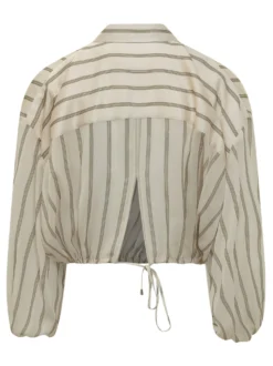 Cropped Shirt with Stripes