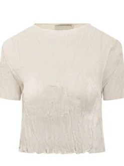 Cropped Short Sleeve Top with Crew Neck