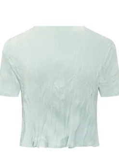 Cropped Short Sleeve Top with Crew Neck