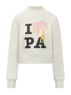 Cropped Sweatshirt with Front Print