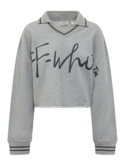 Cropped Sweatshirt with Script Logo