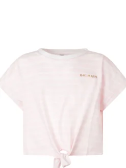 Cropped T-shirt with Front Knot