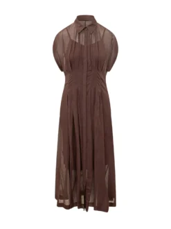 Davinata Sleeveless Long Dress with Collar