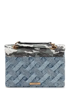 Denim Bag with Crystal Embellishments