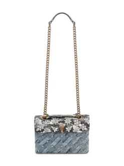 Denim Bag with Crystal Embellishments