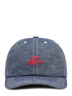 Denim Baseball Cap With Embroidery