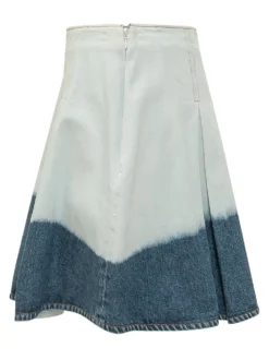 Dégradé Denim Pleated Skirt