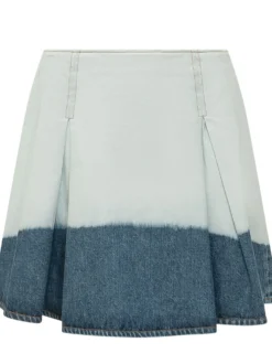 Dégradé Denim Pleated Skirt