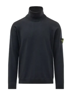 Dolcevita in Maglia Liscia con Patch